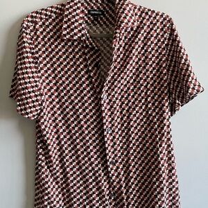 Express Men's Checkered Shirt - Red and Black